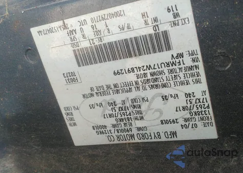 2004 Ford Expedition Eddie Bauer from USA, damaged, VIN 1FMRU17W24LB91299